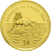 1 Dollar Manta Ray; Gold Proof Issue obverse image