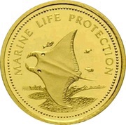 1 Dollar Manta Ray; Gold Proof Issue reverse image