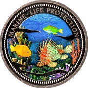1 Dollar Lionfish and Parrotfish, Palau, 2000 reverse image