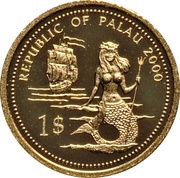1 Dollar Lionfish and Parrotfish; Gold Proof Issue obverse image
