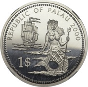 1 Dollar Lionfish and Parrotfish - Platinum Essai obverse image