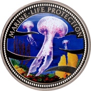 1 Dollar Jellyfish, Palau, 2001 reverse image