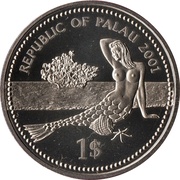1 Dollar Emperor Angelfish with glitters obverse image