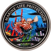 1 Dollar Lionfish, Palau, 2002 reverse image