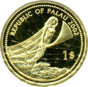 1 Dollar Blue-powder Surgeonfish; Gold Proof Issue obverse image