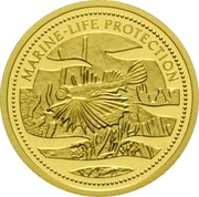 1 Dollar Lionfish; Gold Proof Issue, Palau, 2002 reverse image