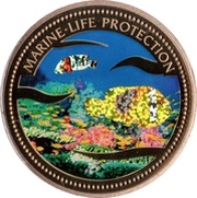 1 Dollar Fish with glitters, Palau, 2003 reverse image