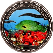 1 Dollar Napoleon Fish, Palau, 2003 reverse image