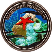 1 Dollar Red Starfish, Palau, 2003 reverse image