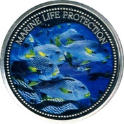 1 Dollar School of blue fish, Palau, 2004 reverse image