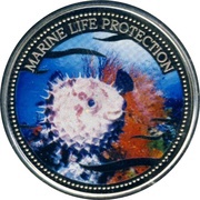 1 Dollar Pufferfish, Palau, 2004 reverse image
