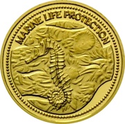 1 Dollar Sea Horse; Gold Proof Issue reverse image