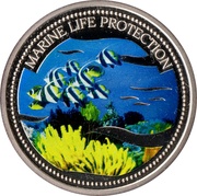 1 Dollar School of Moorish Idol, Palau, 2005 reverse image