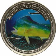 1 Dollar Mahi-mahi Fish, Palau, 2006 reverse image