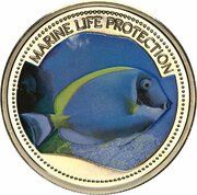 1 Dollar Blue Surgeon Fish, Palau, 2007 reverse image