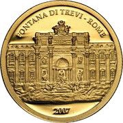 1 Dollar Fontana Di Trevi, Palau, 2007 reverse image