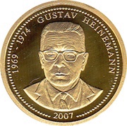 1 Dollar Gustav Heinemann, Palau, 2007 reverse image