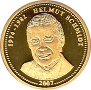 1 Dollar Helmut Schmidt, Palau, 2007 reverse image
