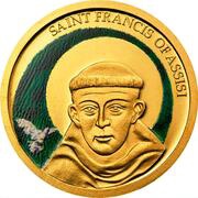 1 Dollar St. Francis of Assisi, coloured, Palau, 2008 reverse image