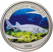 1 Dollar Sturgeon, Palau, 2008 reverse image
