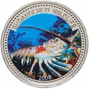 1 Dollar Lobster, Palau, 2008 reverse image