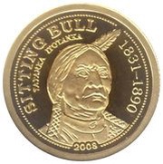 1 Dollar Sitting Bull, Palau, 2008 reverse image