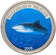 1 Dollar Blue Shark, Palau, 2008 reverse image