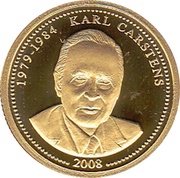 1 Dollar Karl Carstens, Palau, 2008 reverse image