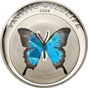 1 Dollar Ulysses Butterfly, Palau, 2008 reverse image