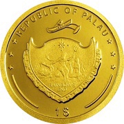 1 Dollar Madonna and Child; coloured obverse image