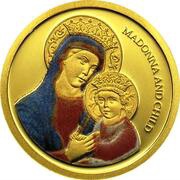 1 Dollar Madonna and Child; coloured, Palau, 2009 reverse image