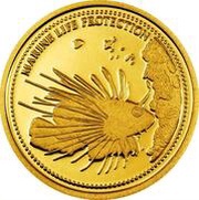 1 Dollar Red Lionfish, Palau, 2009 reverse image