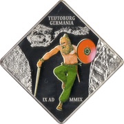 1 Dollar Warrior in Battle of Teutoburg Forest, Palau, 2009 reverse image