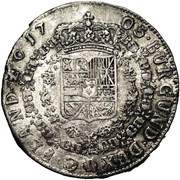 ½ Patagon - Philip V, Belgium, 1705 reverse image