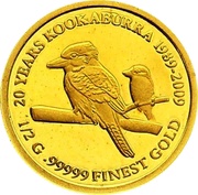 1 Dollar Kookaburra, Palau, 2009 reverse image