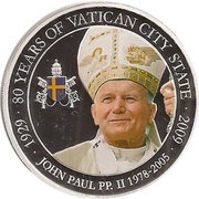 1 Dollar Pope John Paul II, Palau, 2009 reverse image