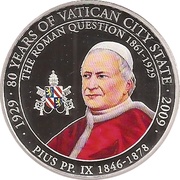 1 Dollar Pope Pius IX, Palau, 2009 reverse image