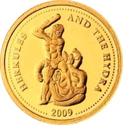 1 Dollar Hercules and the Hydra, Palau, 2009 reverse image
