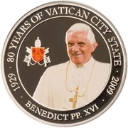 1 Dollar Pope Benedict XVI, Palau, 2009 reverse image