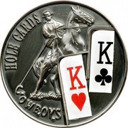 1 Dollar Hole Cards: Cowboys ♥♧, Palau, 2010 reverse image