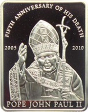 1 Dollar John Paul II, Palau, 2010 reverse image