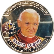 1 Dollar Santo Subito, Palau, 2010 reverse image