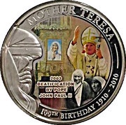 1 Dollar Beatification by Pope John Paul II, Palau, 2010 reverse image
