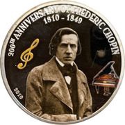 1 Dollar Frédéric Chopin, Palau, 2010 reverse image