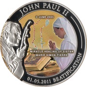 1 Dollar Miracle healing of a Sister, Palau, 2011 reverse image