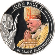 1 Dollar Opening the Cause for Sainthood, Palau, 2011 reverse image