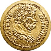 1 Dollar Hadrian gold coin, Palau, 2011 reverse image