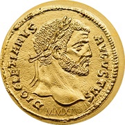 1 Dollar Diocletian Aureus, Palau, 2011 reverse image