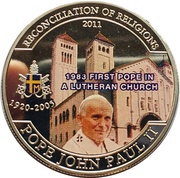 1 Dollar First Pope in a Lutheran Church, Palau, 2011 reverse image