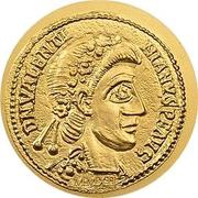 1 Dollar Valentinian gold coin, Palau, 2012 reverse image
